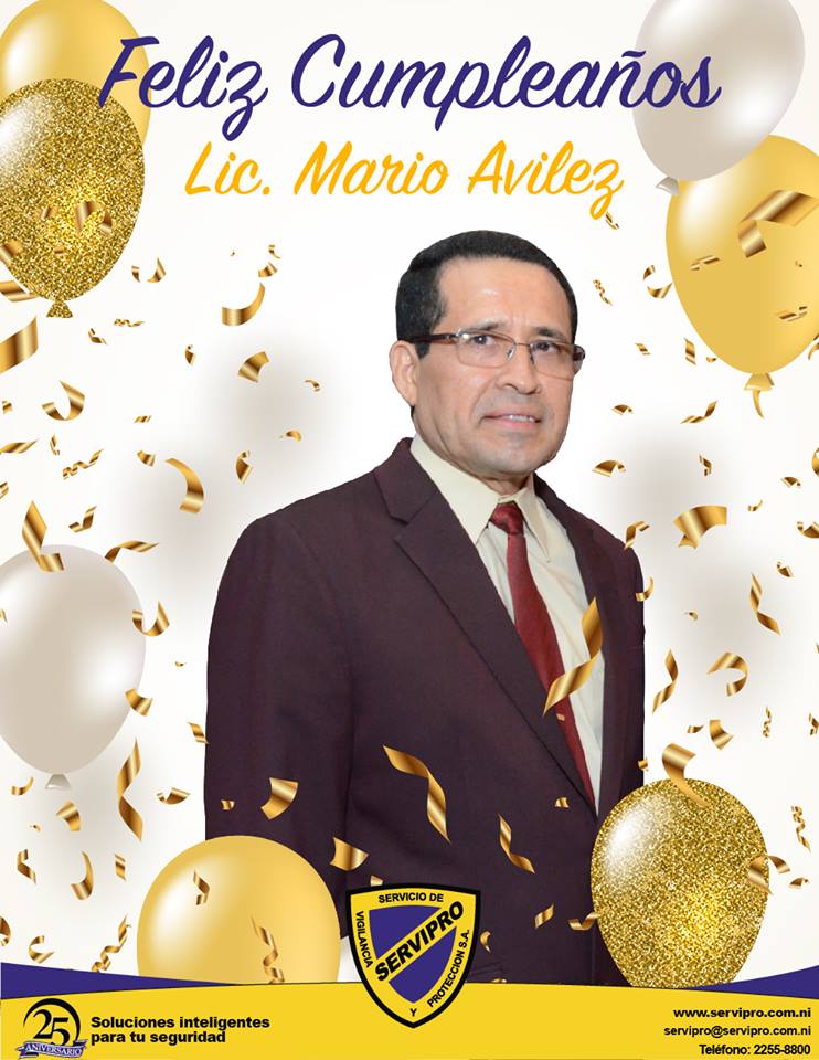 En nombre de todos los colaboradores de #Servipro felicitamos al Licenciado Mario Avilez, nuestro Gerente General ¡Felicitaciones en su Día! 🎉🎉🎉🎊🎊🎈🎈