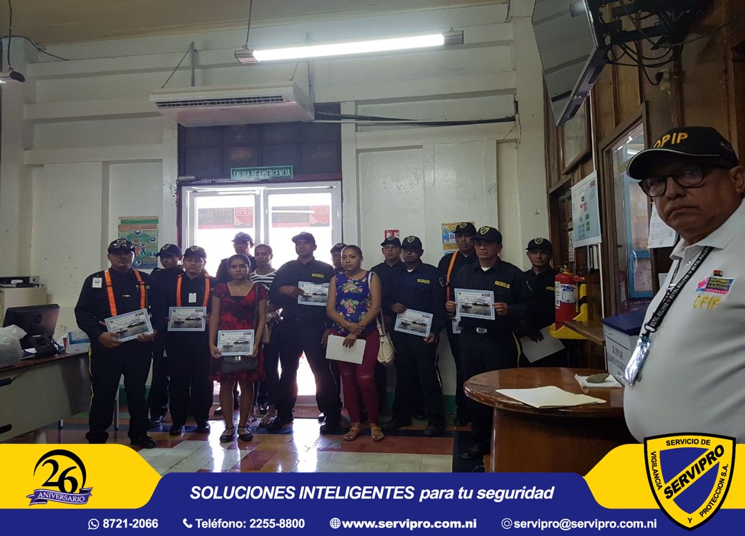 Training of personnel guard in port San Juan of the South of the ISPS code